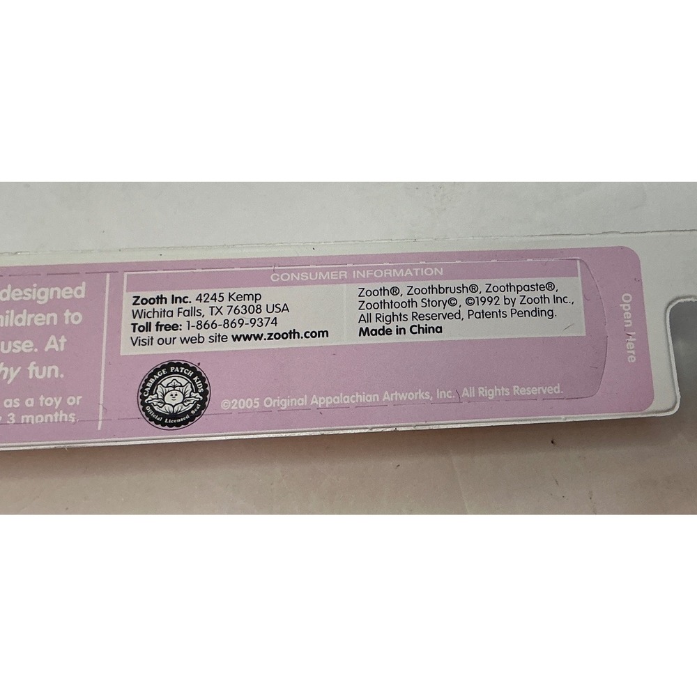 Cabbage Patch Kids Y2K Toothbrush Zooth Pink Strawberry Character Soft NWT - Picture 5 of 8